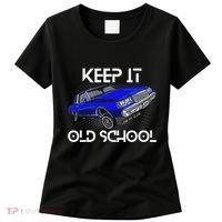 Keep It Old School Lowrider Car Chicano Low & Slow Oldies Women's T-Shirt thumb 0