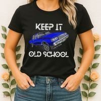 Keep It Old School Lowrider Car Chicano Low & Slow Oldies Women's T-Shirt thumb 2