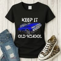 Keep It Old School Lowrider Car Chicano Low & Slow Oldies Women's T-Shirt thumb 3