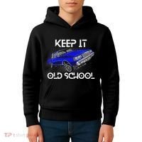 Keep It Old School Lowrider Car Chicano Low & Slow Oldies Kids Hoodie thumb 4
