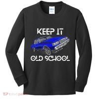 Keep It Old School Lowrider Car Chicano Low & Slow Oldies Kids Long Sleeve Shirt thumb 0
