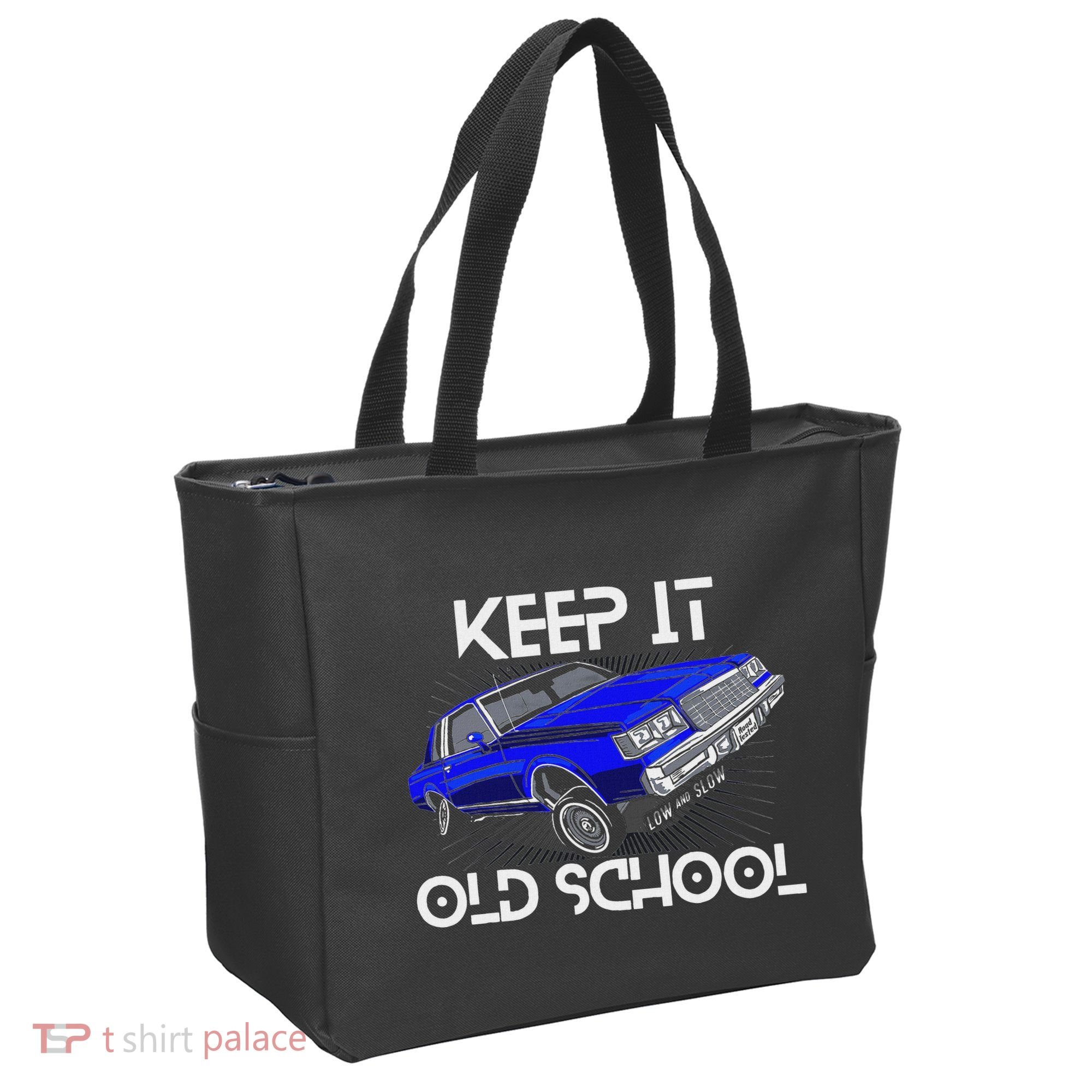 Keep It Old School Lowrider Car Chicano Low & Slow Oldies Tote Bag