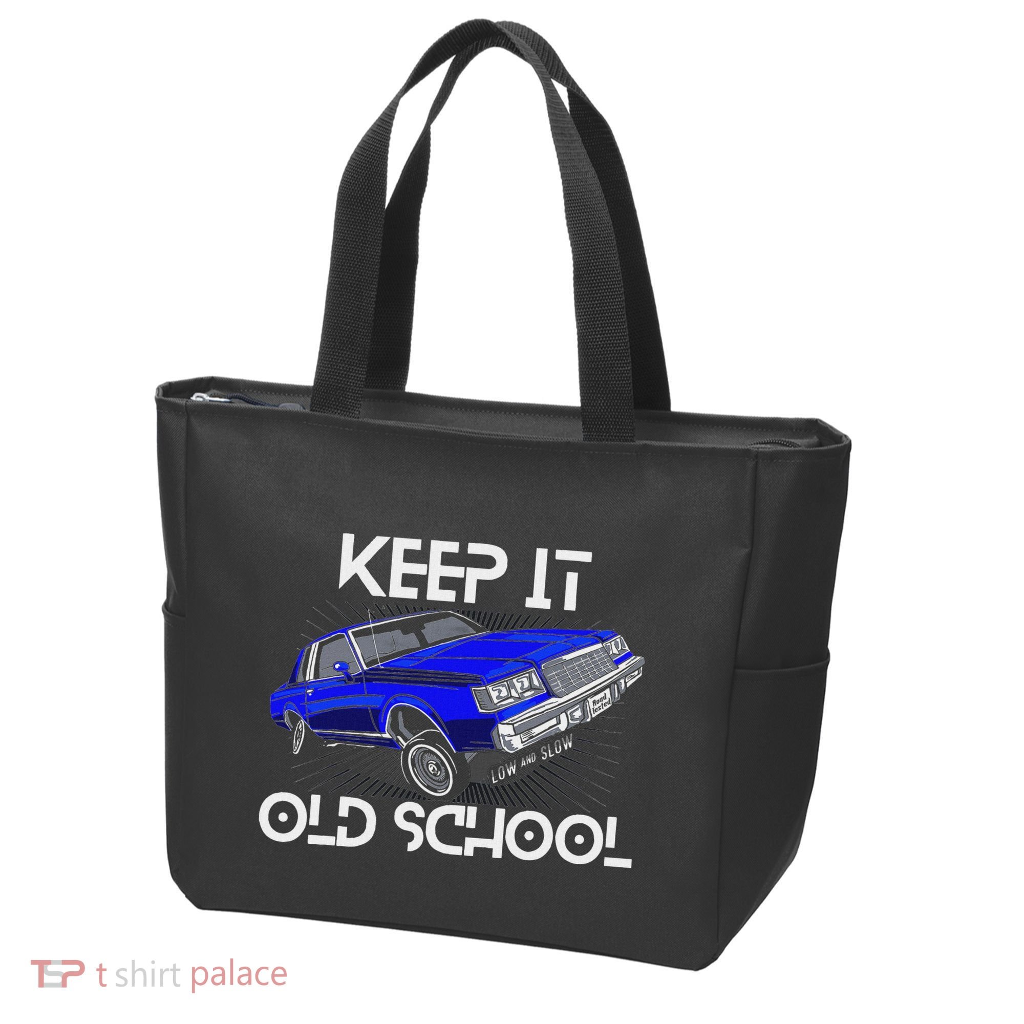 Keep It Old School Lowrider Car Chicano Low & Slow Oldies Tote Bag