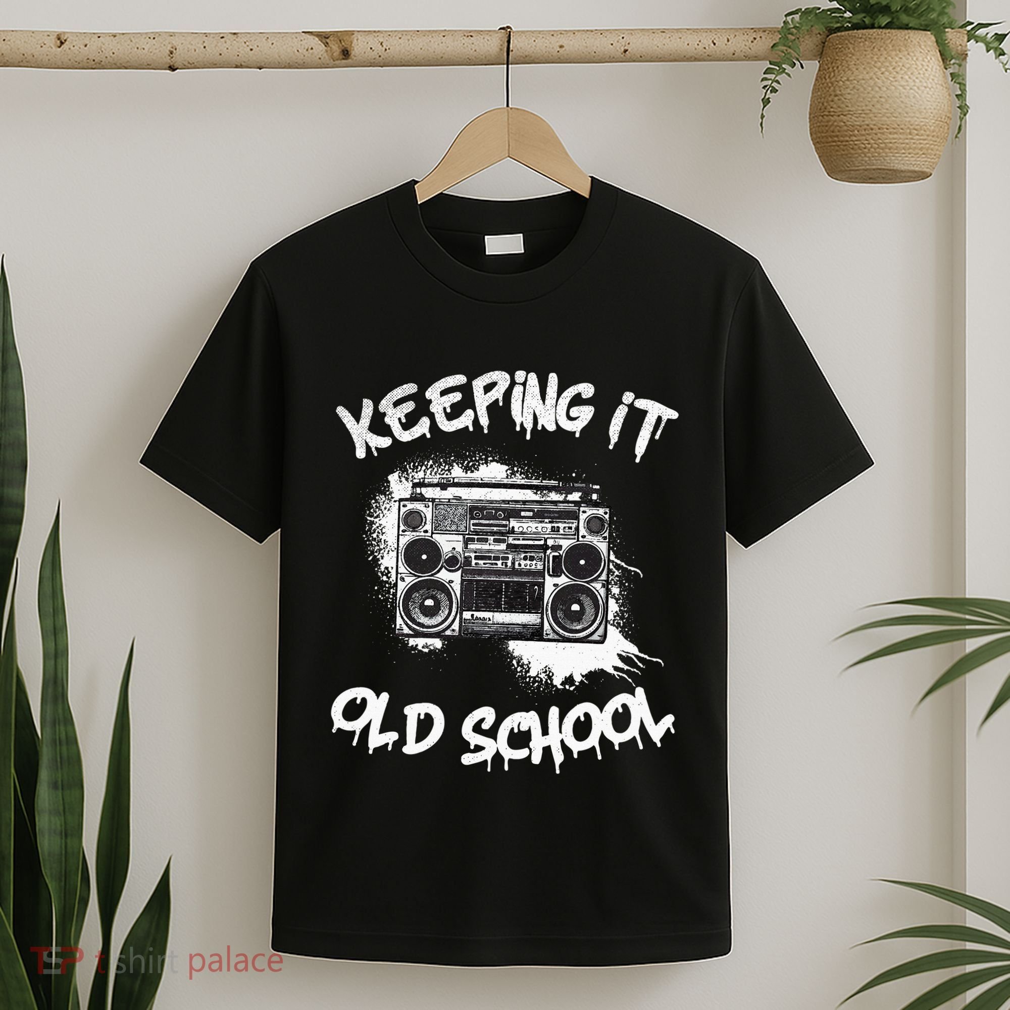 Keeping It Old School Vintage Boombox 80s Hip Hop Graffiti T-Shirt