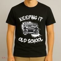 Keeping It Old School Vintage Boombox 80s Hip Hop Graffiti T-Shirt thumb 3