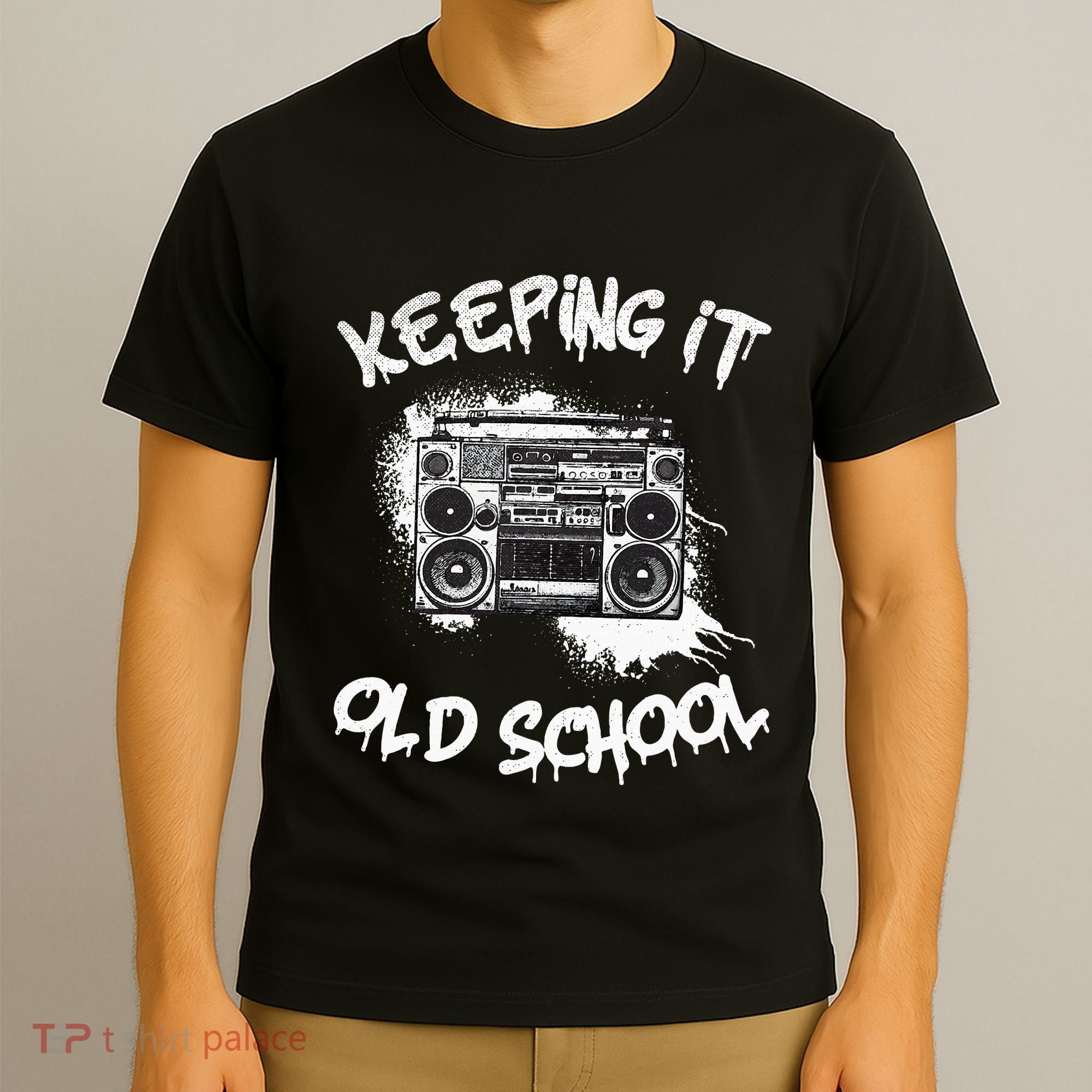 Keeping It Old School Vintage Boombox 80s Hip Hop Graffiti T-Shirt