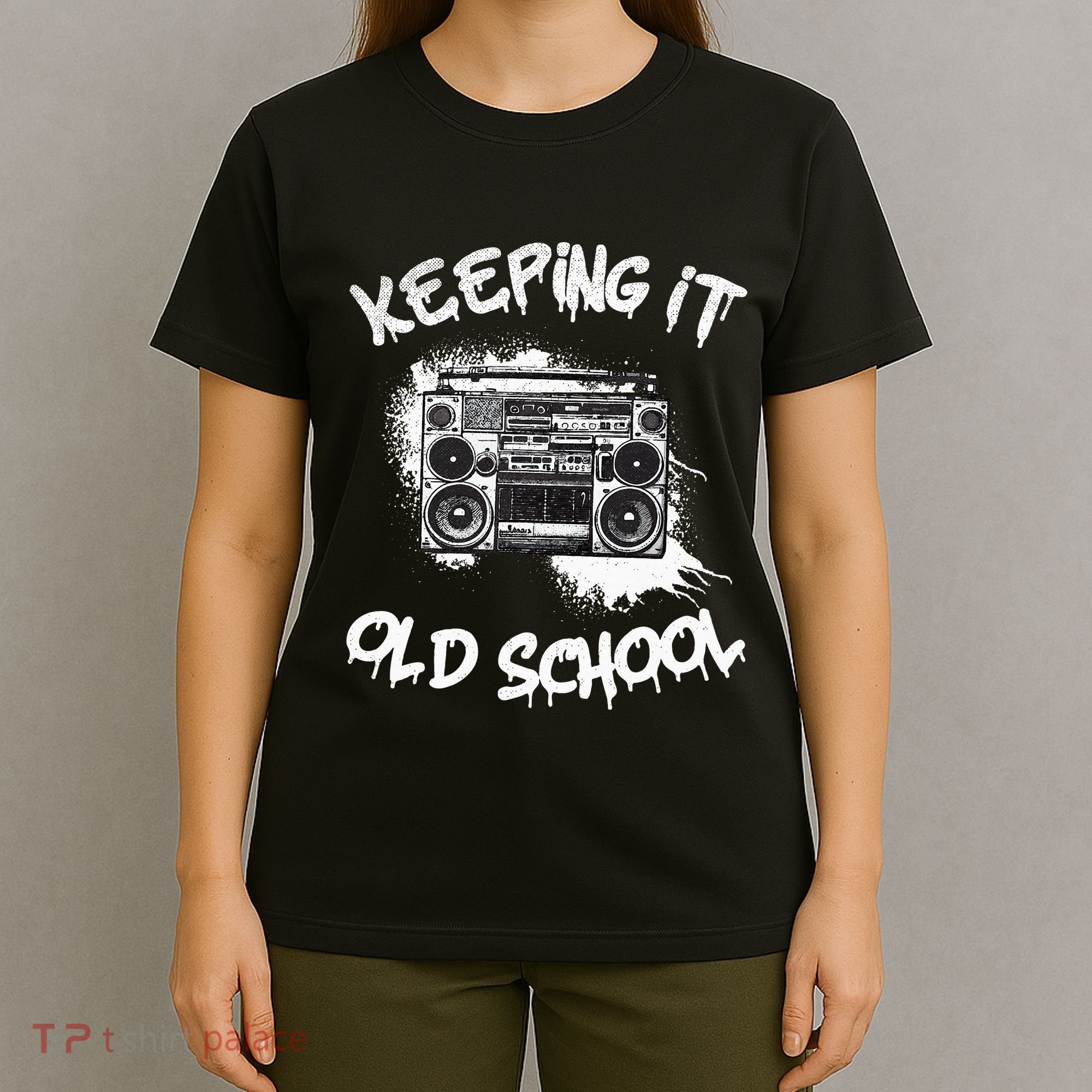 Keeping It Old School Vintage Boombox 80s Hip Hop Graffiti T-Shirt