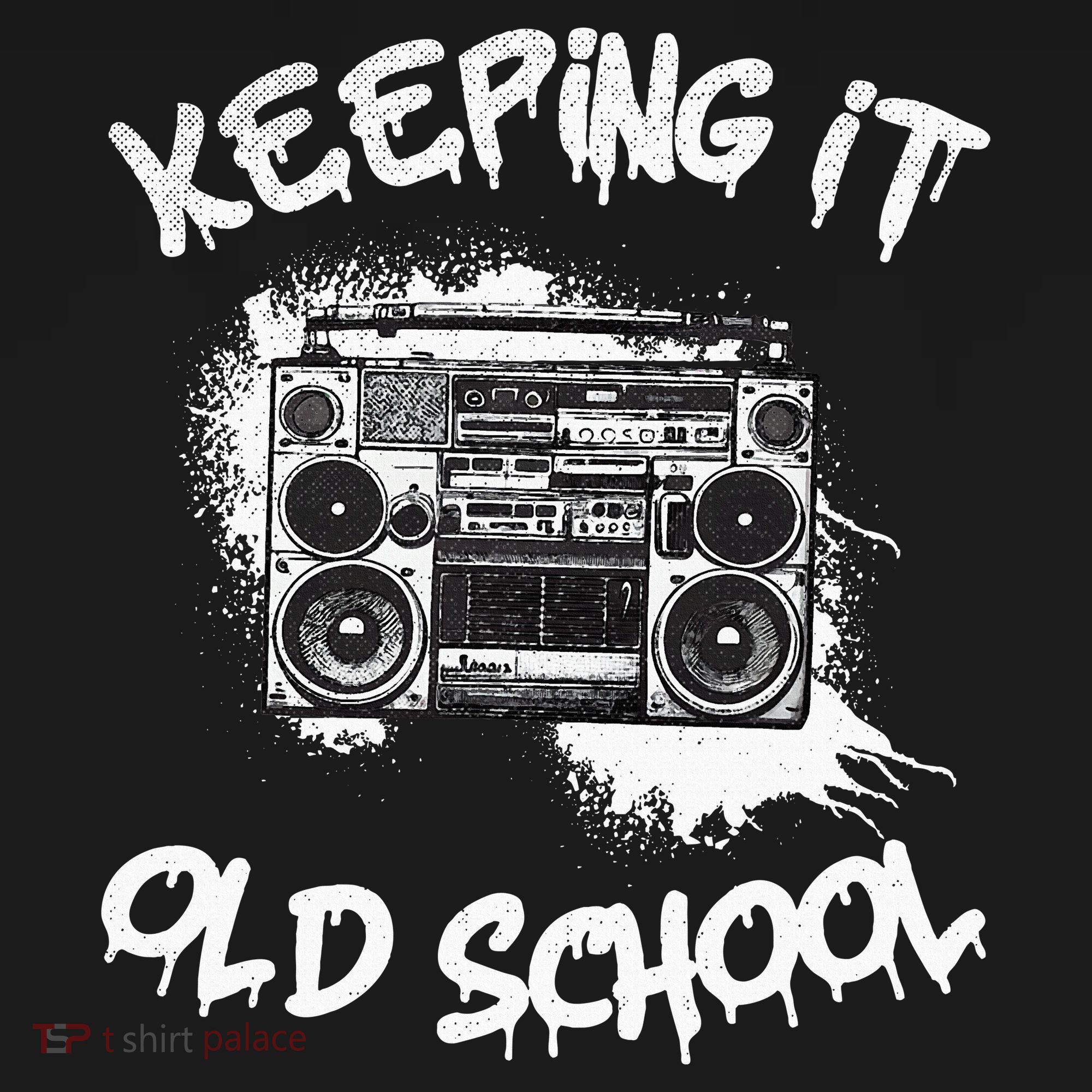 Keeping It Old School Vintage Boombox 80s Hip Hop Graffiti T-Shirt