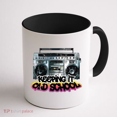 Keeping It Old School Vintage Boombox 80s Coffee Mug back