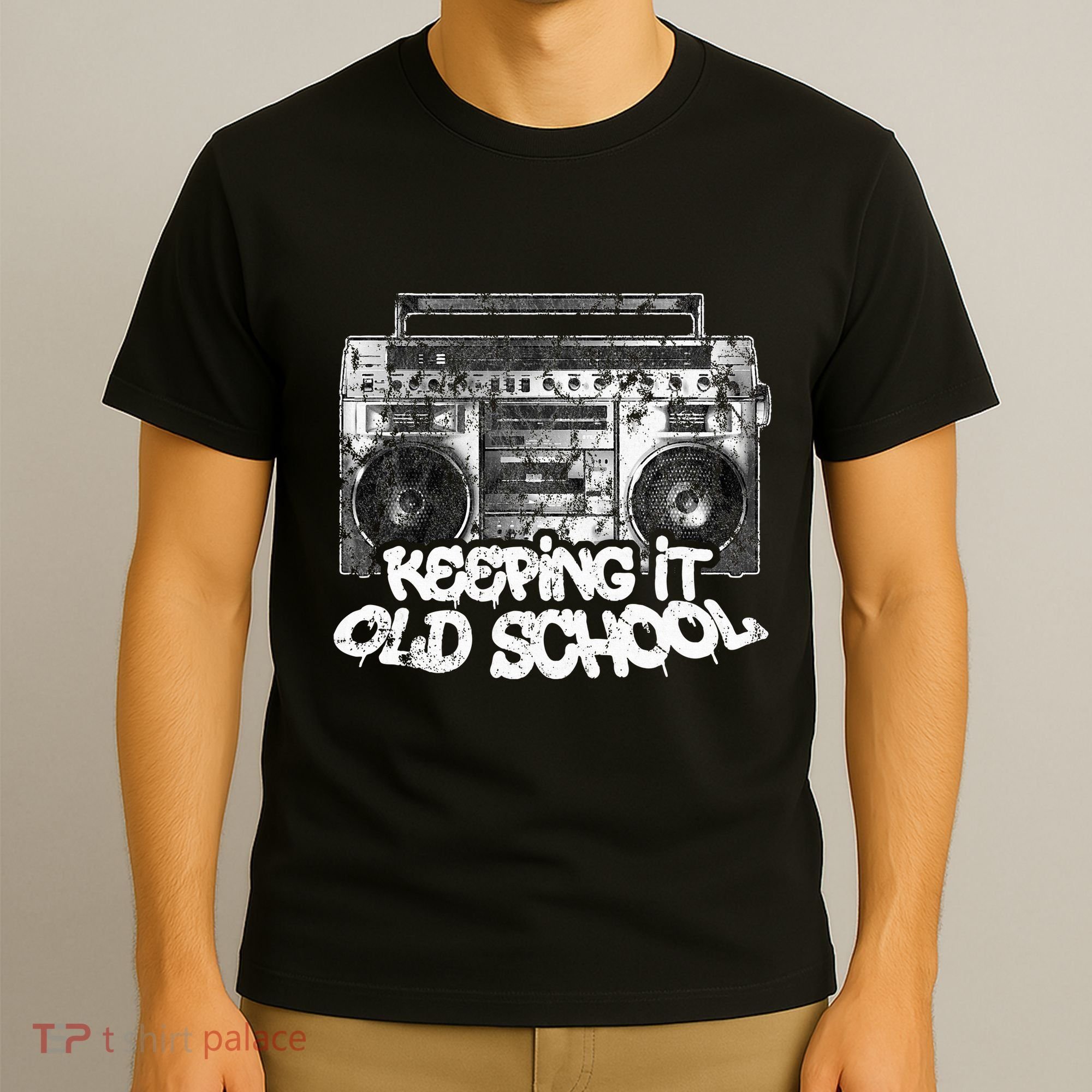 Keeping It Old School  Vintage Boombox Graffiti T-Shirt