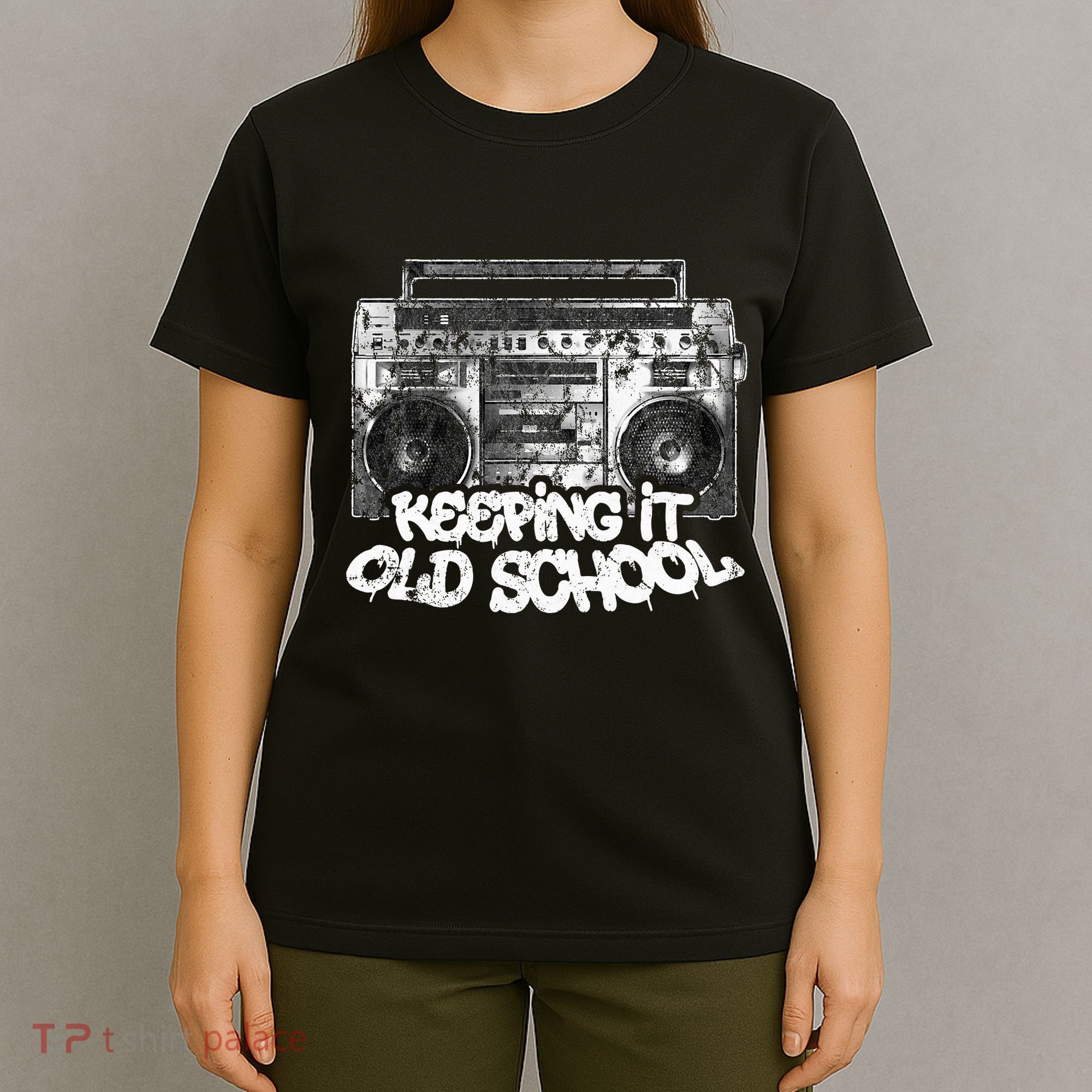 Keeping It Old School  Vintage Boombox Graffiti T-Shirt