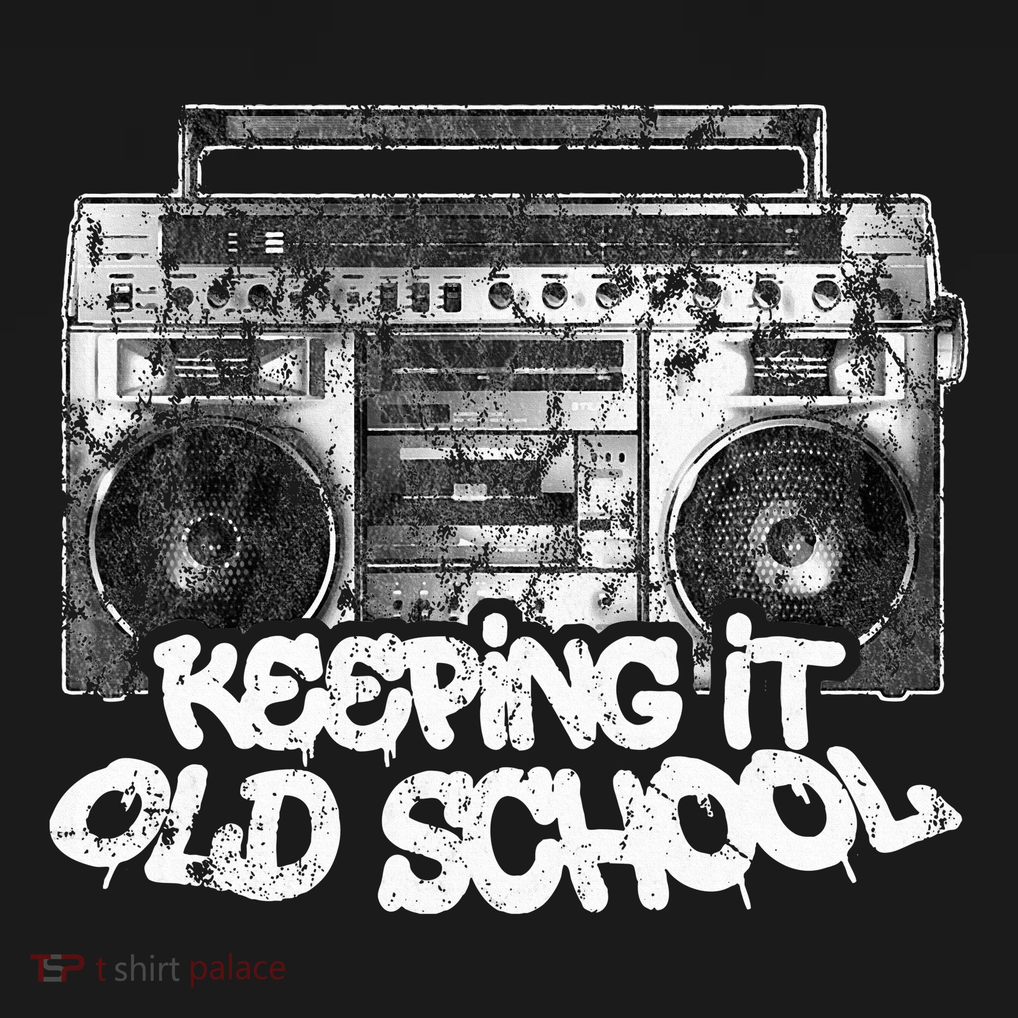 Keeping It Old School  Vintage Boombox Graffiti T-Shirt