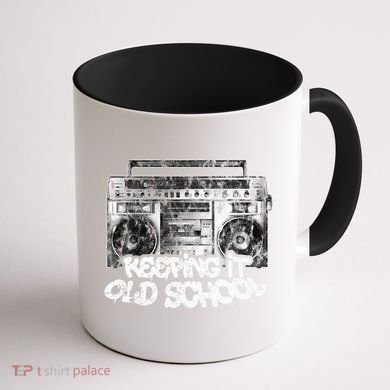 Keeping It Old School  Vintage Boombox Graffiti Coffee Mug back