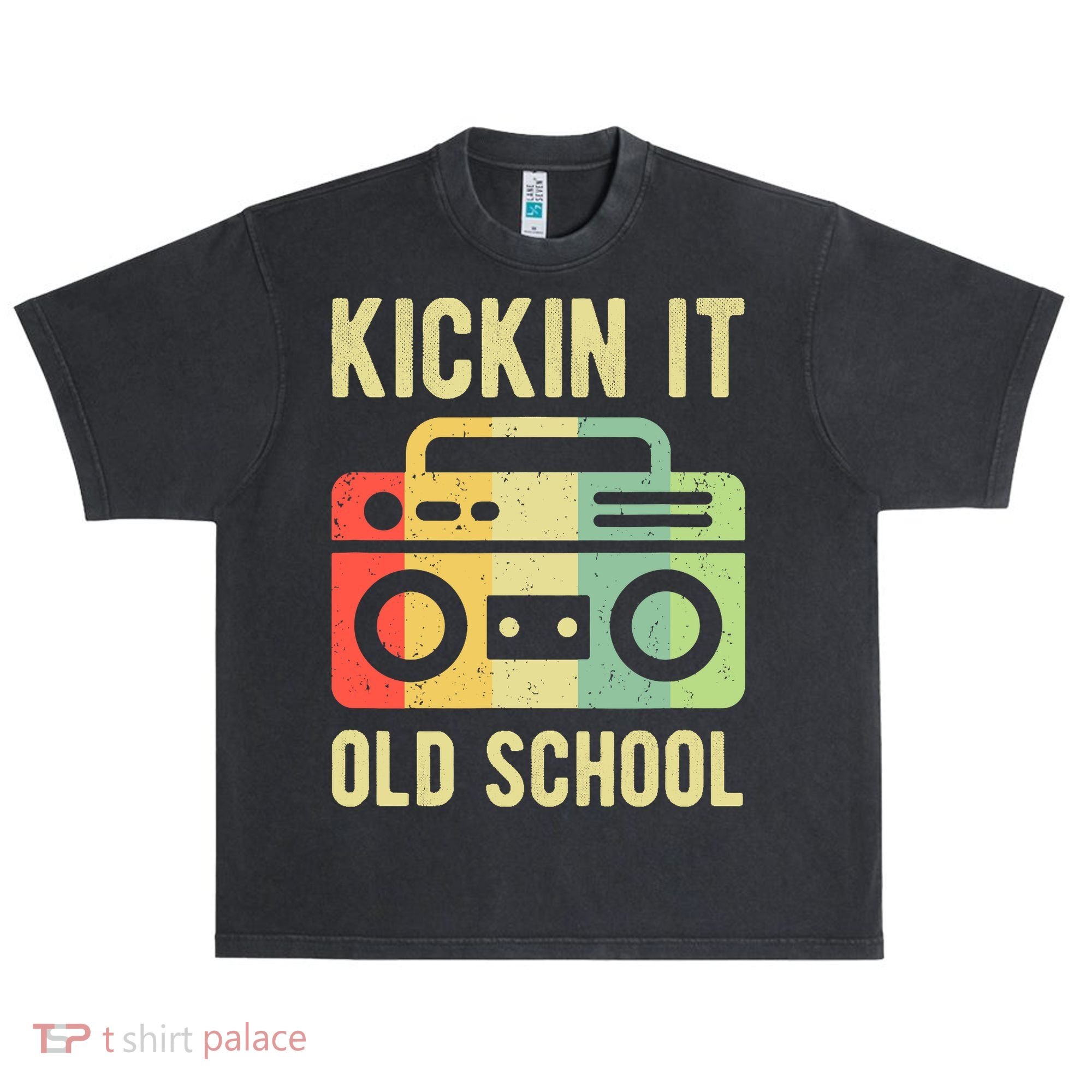 Kickin It Old School 80s 90s Retro Music Urban Oversized Heavyweight T-Shirt