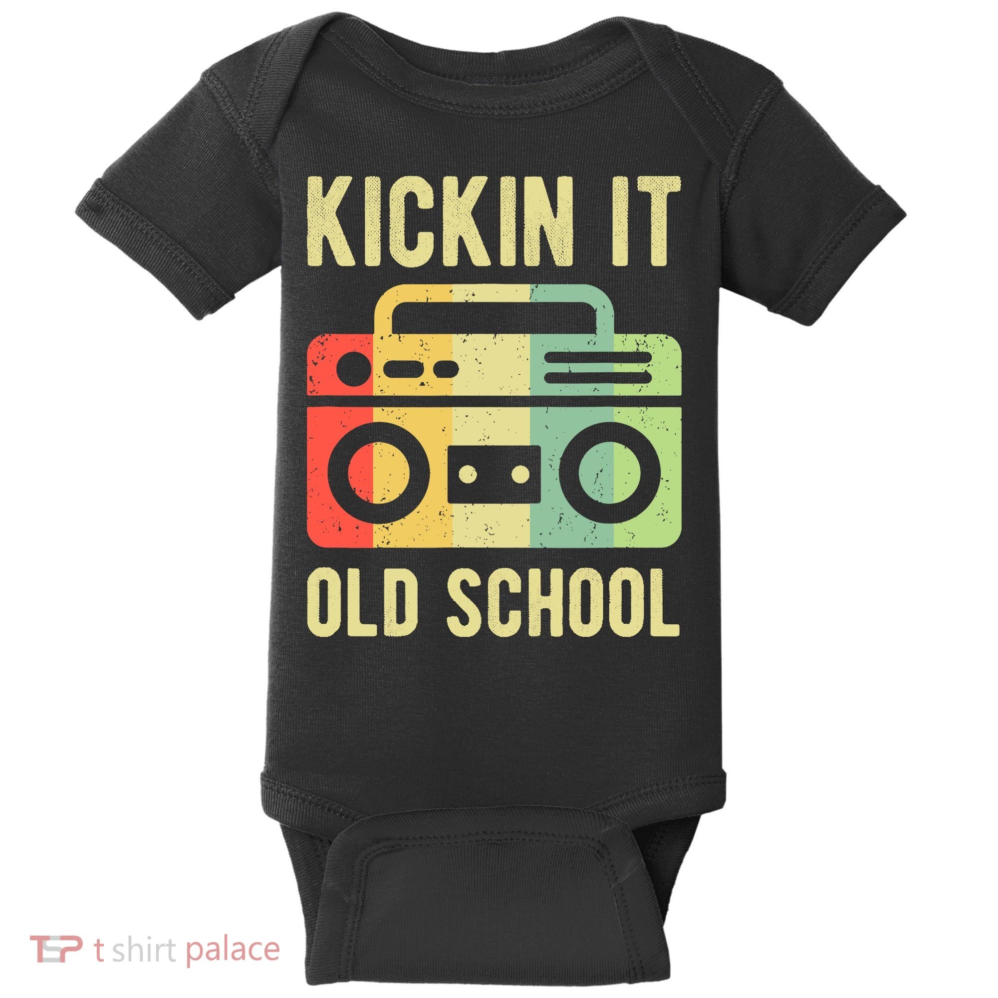 Kickin It Old School 80s 90s Retro Music Baby Bodysuit