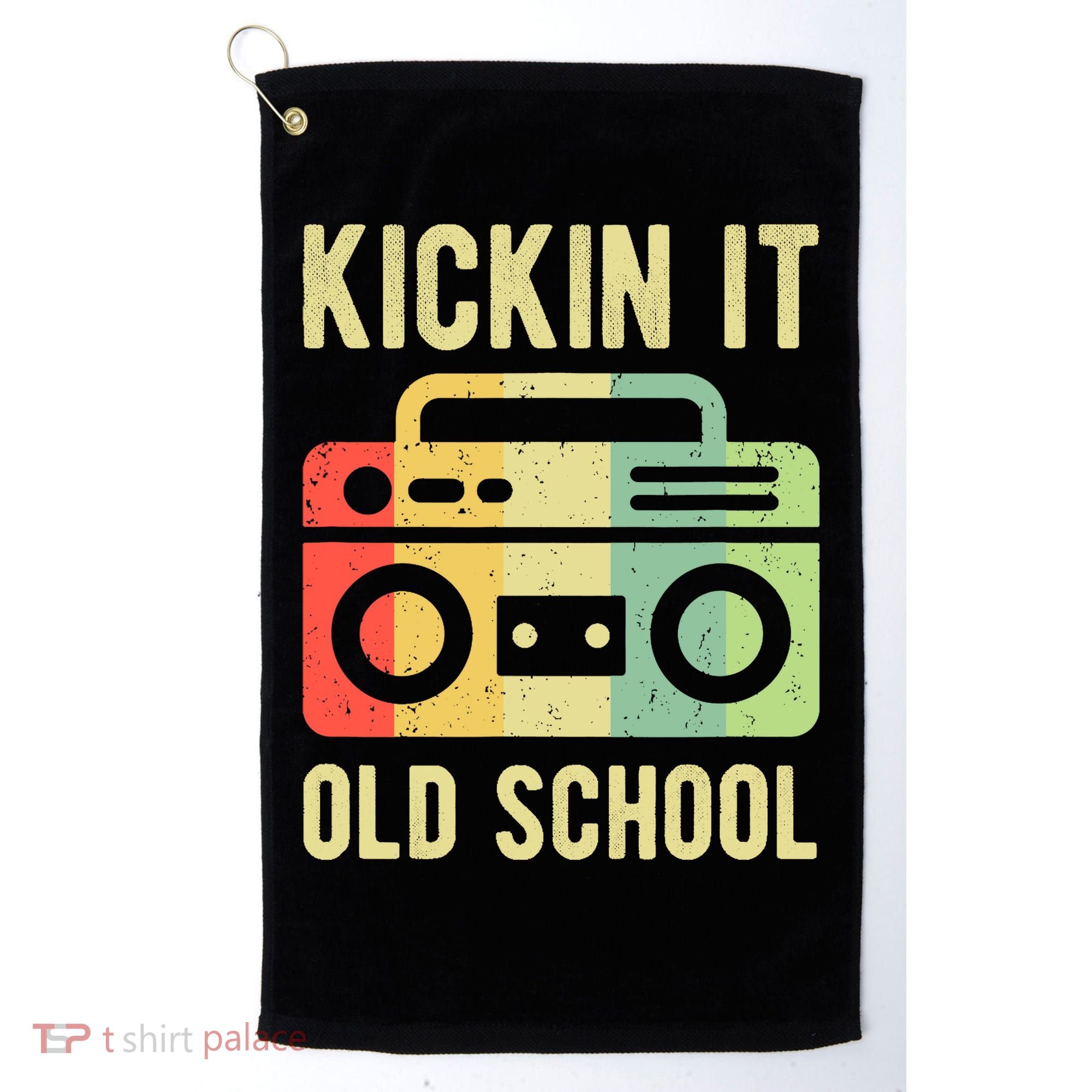 Kickin It Old School 80s 90s Retro Music Golf Towel