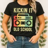 Kickin It Old School 80s 90s Retro Music Women's T-Shirt thumb 2