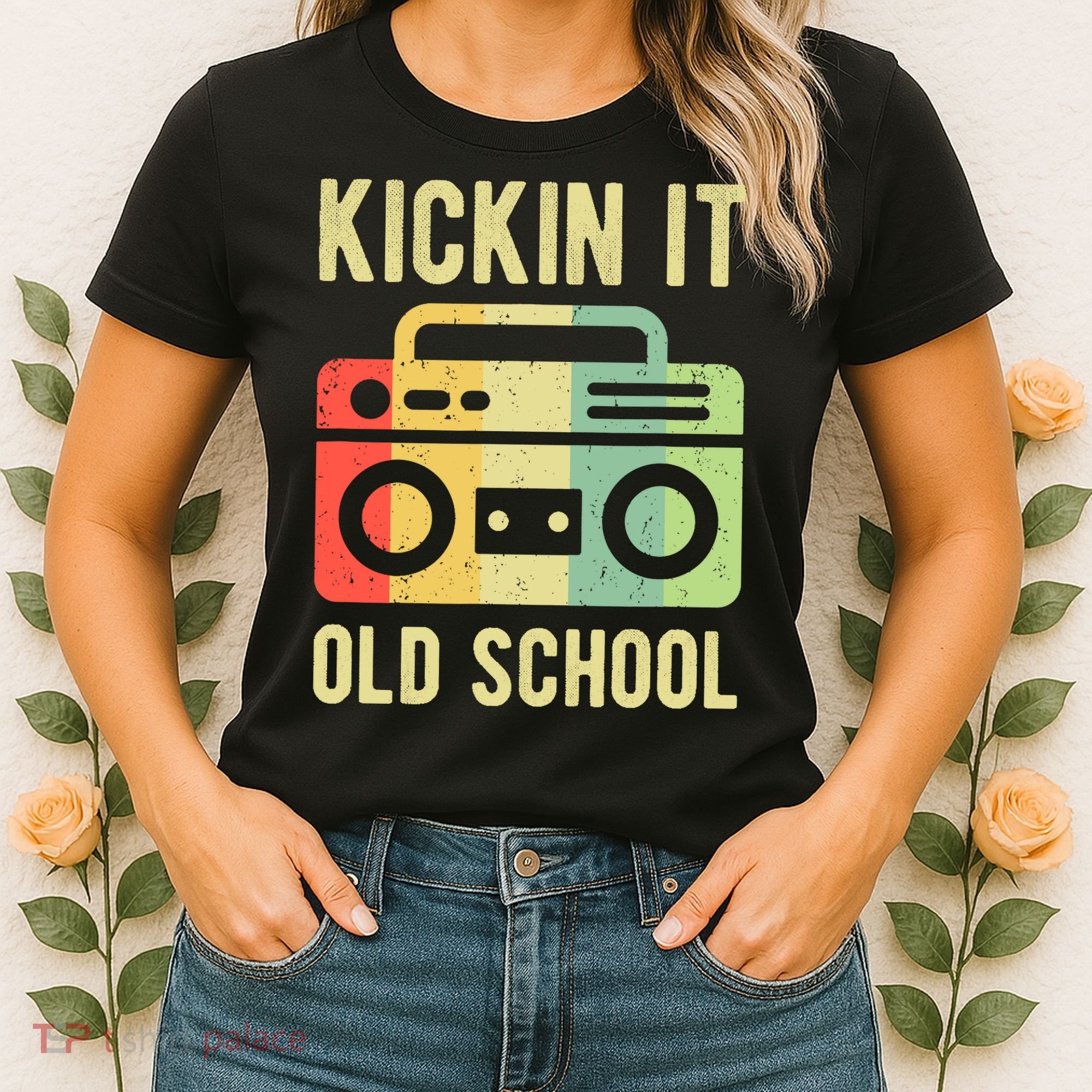Kickin It Old School 80s 90s Retro Music Women's T-Shirt