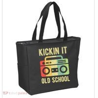 Kickin It Old School 80s 90s Retro Music Tote Bag thumb 2