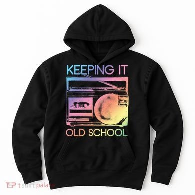 Keeping It Old School Retro 80s 90s Boombox Music Hoodie