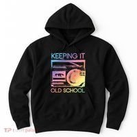 Keeping It Old School Retro 80s 90s Boombox Music Hoodie thumb 0