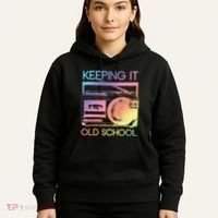 Keeping It Old School Retro 80s 90s Boombox Music Hoodie thumb 5