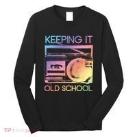 Keeping It Old School Retro 80s 90s Boombox Music Long Sleeve Shirt thumb 0