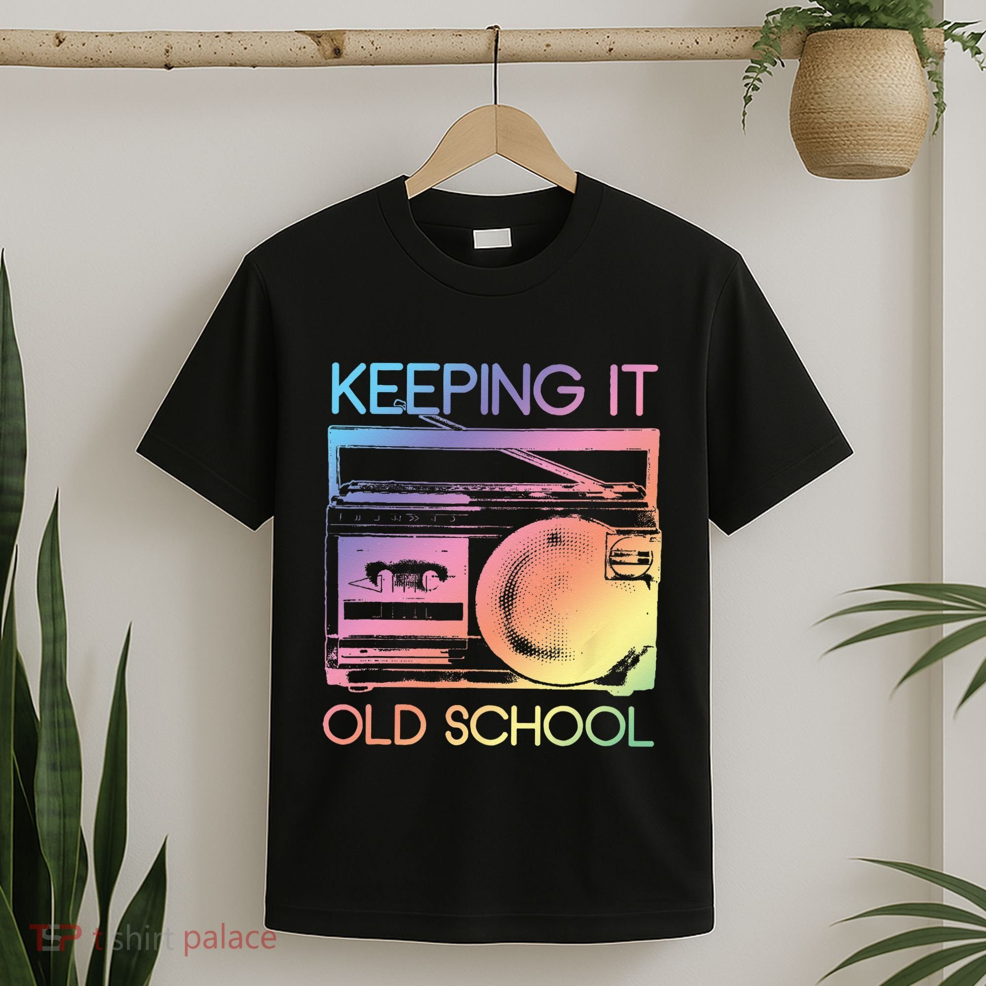 Keeping It Old School Retro 80s 90s Boombox Music T-Shirt