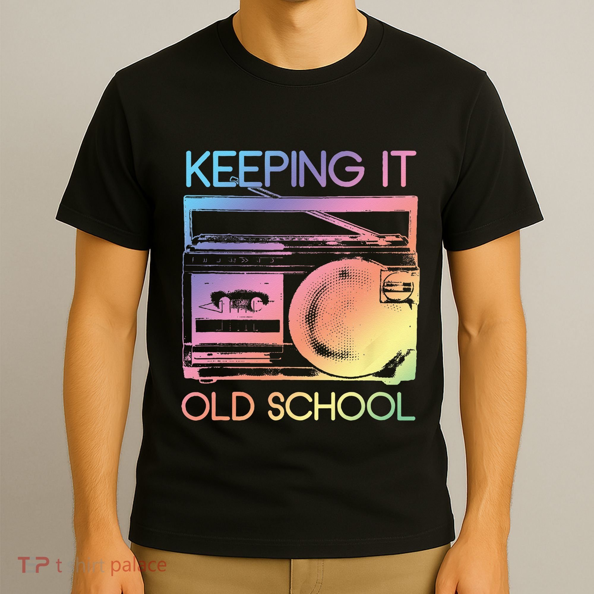 Keeping It Old School Retro 80s 90s Boombox Music T-Shirt