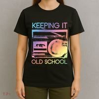 Keeping It Old School Retro 80s 90s Boombox Music T-Shirt thumb 4