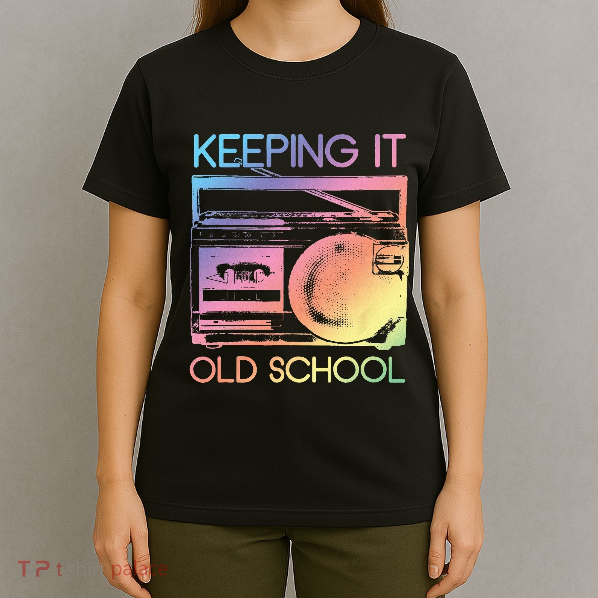 Keeping It Old School Retro 80s 90s Boombox Music T-Shirt