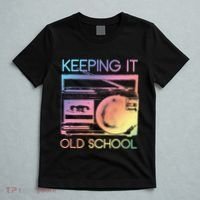 Keeping It Old School Retro 80s 90s Boombox Music T-Shirt thumb 5