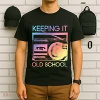 Keeping It Old School Retro 80s 90s Boombox Music T-Shirt thumb 6