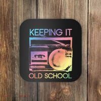 Keeping It Old School Retro 80s 90s Boombox Music Coaster thumb 0