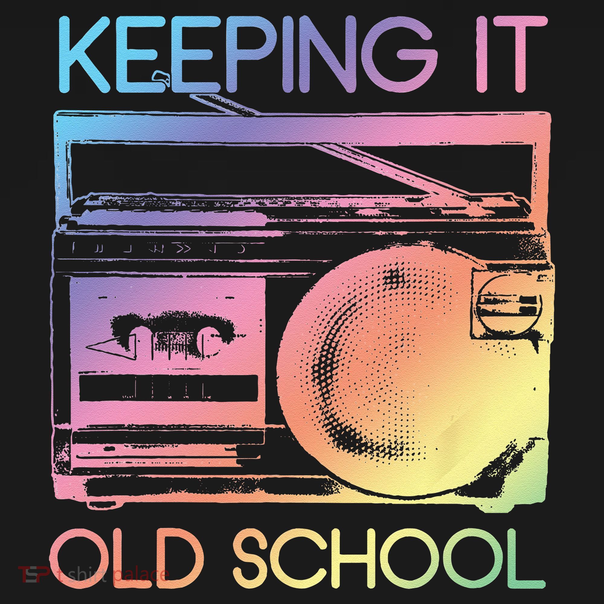 Keeping It Old School Retro 80s 90s Boombox Music Polo