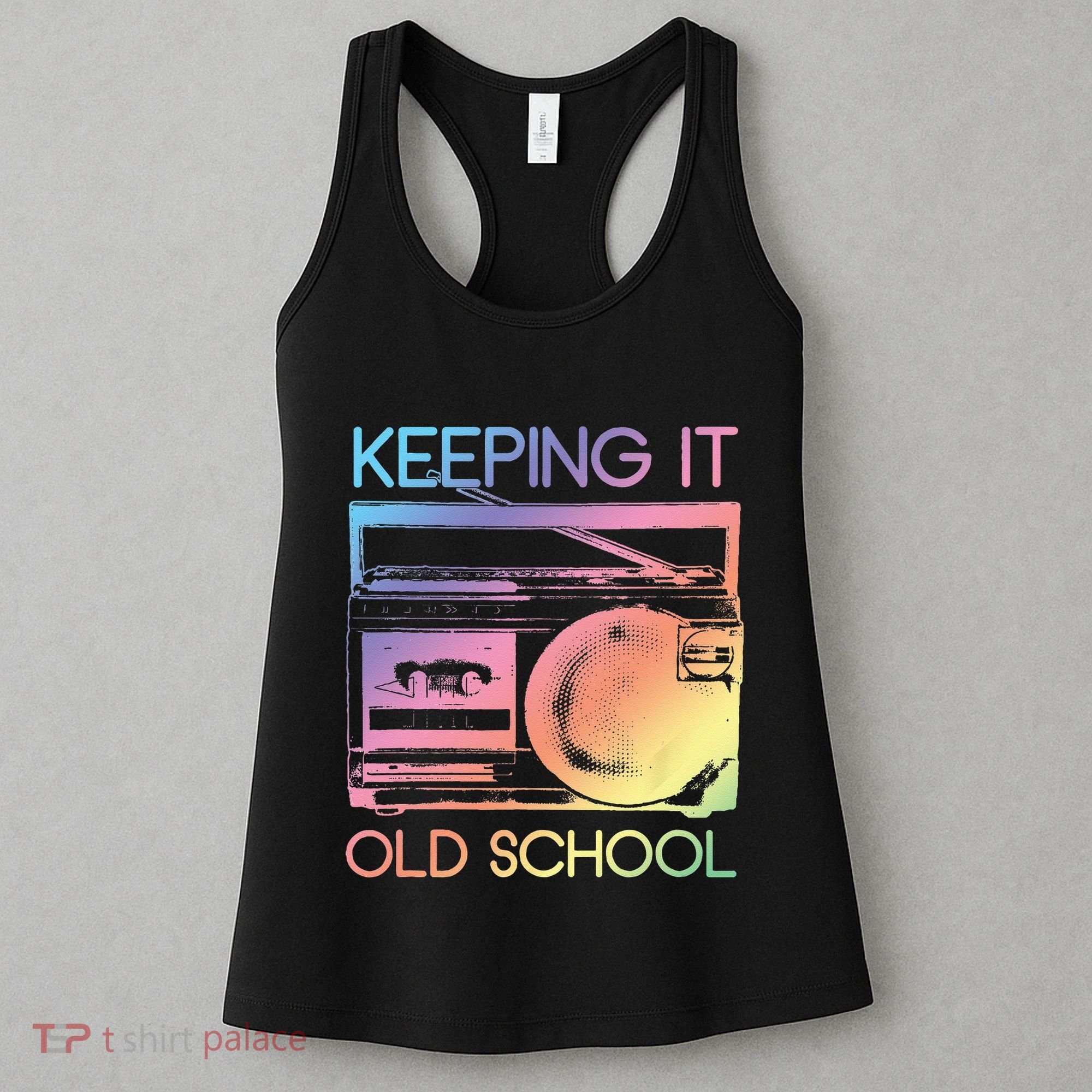 Keeping It Old School Retro 80s 90s Boombox Music Women's Tank Top