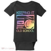 Keeping It Old School Retro 80s 90s Boombox Music Baby Bodysuit thumb 0