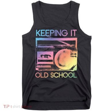 Keeping It Old School Retro 80s 90s Boombox Music Tank Top