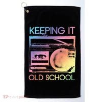 Keeping It Old School Retro 80s 90s Boombox Music Golf Towel thumb 0