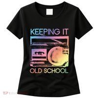 Keeping It Old School Retro 80s 90s Boombox Music Women's T-Shirt thumb 0