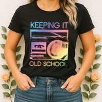 Keeping It Old School Retro 80s 90s Boombox Music Women's T-Shirt thumb 2