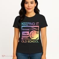 Keeping It Old School Retro 80s 90s Boombox Music Women's T-Shirt thumb 4