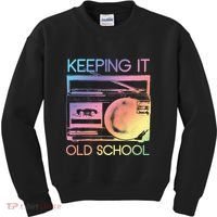 Keeping It Old School Retro 80s 90s Boombox Music Kids Sweatshirt thumb 0