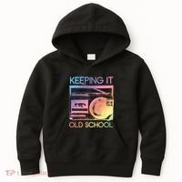 Keeping It Old School Retro 80s 90s Boombox Music Kids Hoodie thumb 0