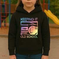 Keeping It Old School Retro 80s 90s Boombox Music Kids Hoodie thumb 3
