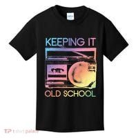 Keeping It Old School Retro 80s 90s Boombox Music Kids T-Shirt thumb 0