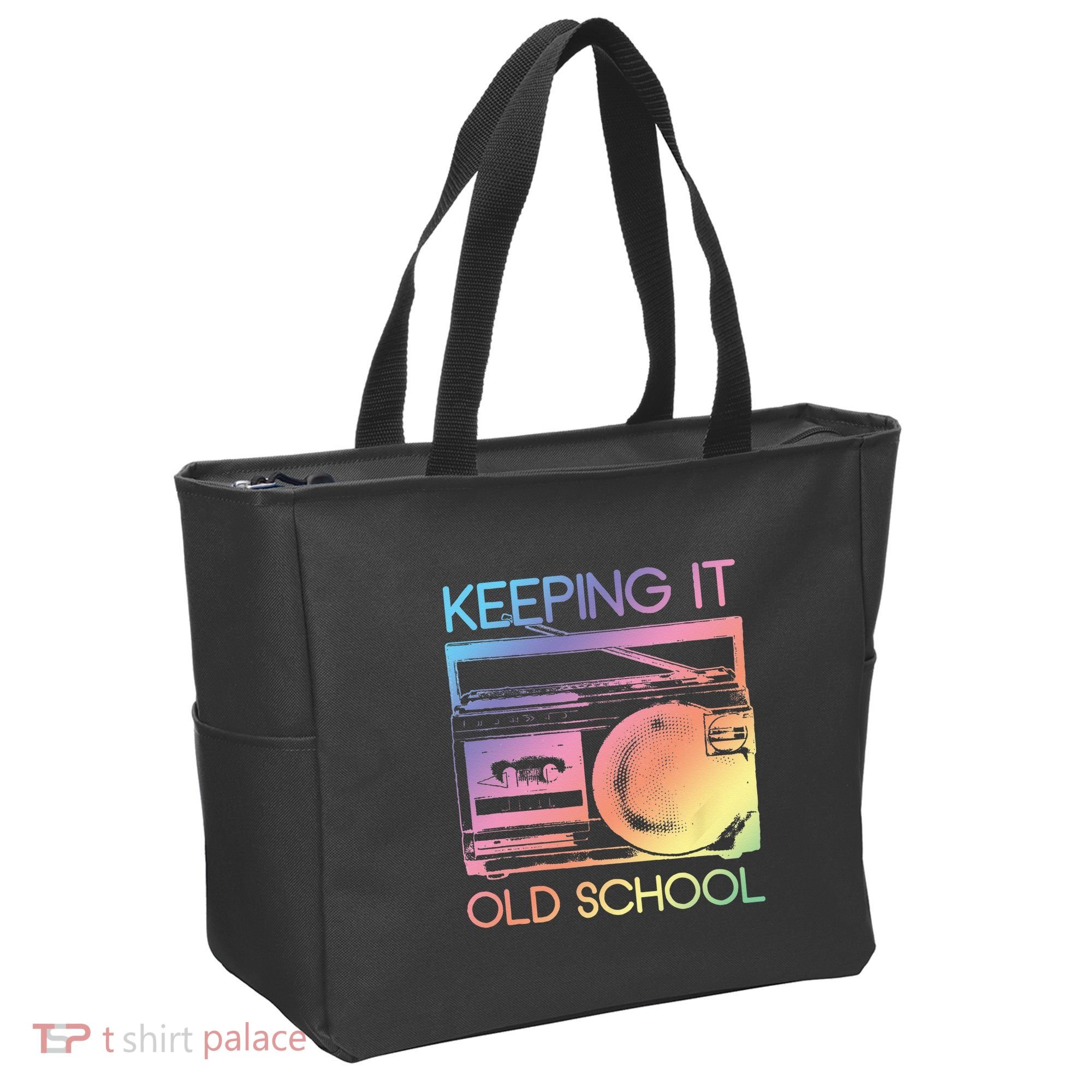 Keeping It Old School Retro 80s 90s Boombox Music Tote Bag