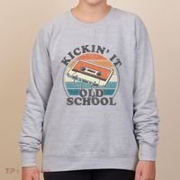 Kickin It Old School Retro 80s Cassette Tape Music Mix Gift Women's Sweatshirt thumb 0