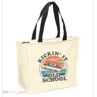 Kickin It Old School Retro 80s Cassette Tape Music Mix Gift Tote Bag thumb 2