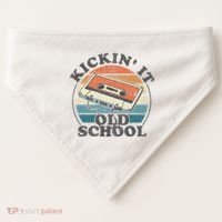 Kickin It Old School Retro 80s Cassette Tape Music Mix Gift USA-Made Doggie Bandana thumb 0